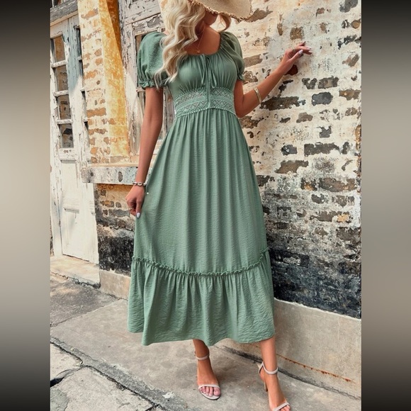 Boho Ruffle Trim Dress - Picture 7 of 9